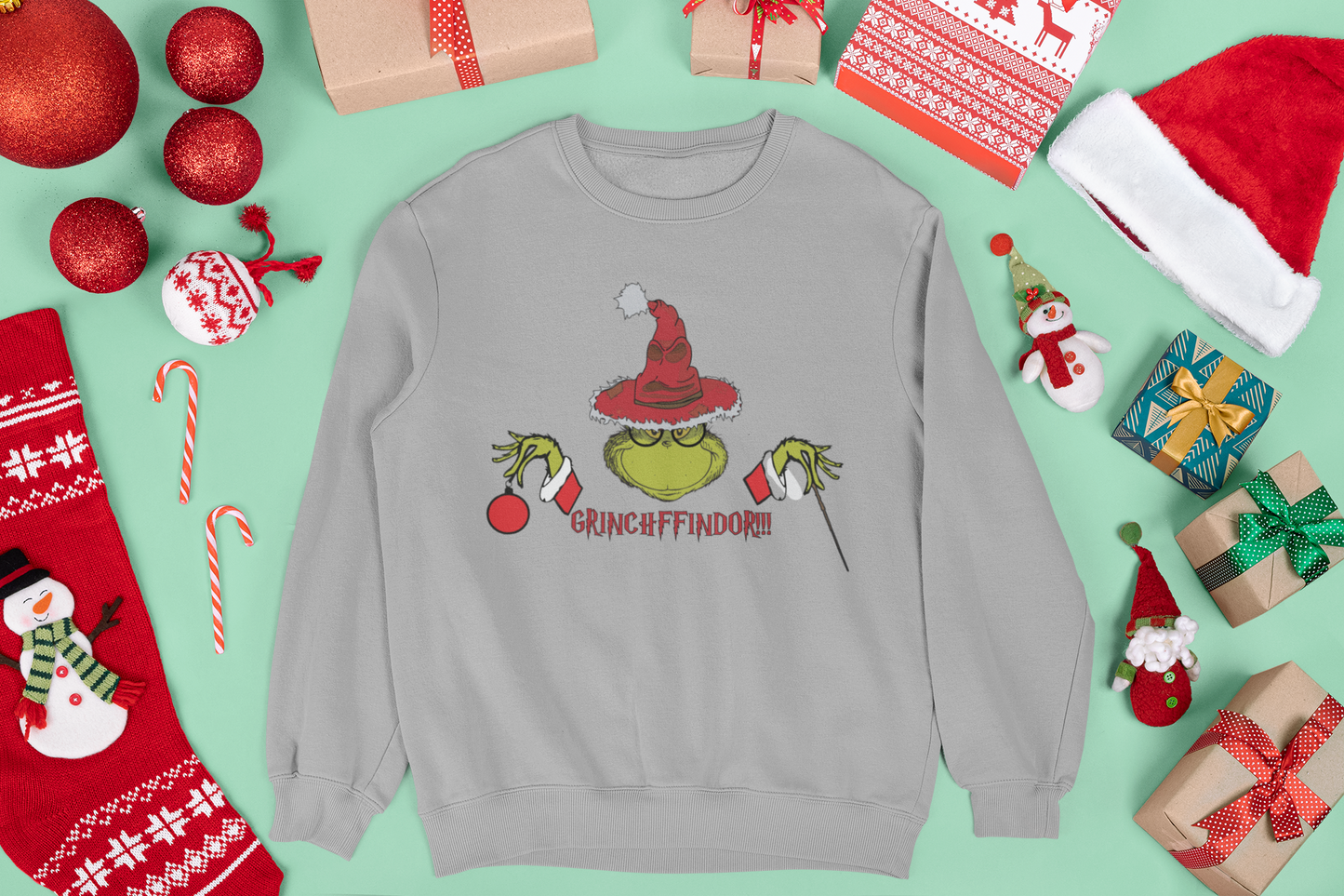 Christmas Grinchffindor!!! Unisex Crewneck Sweatshirt