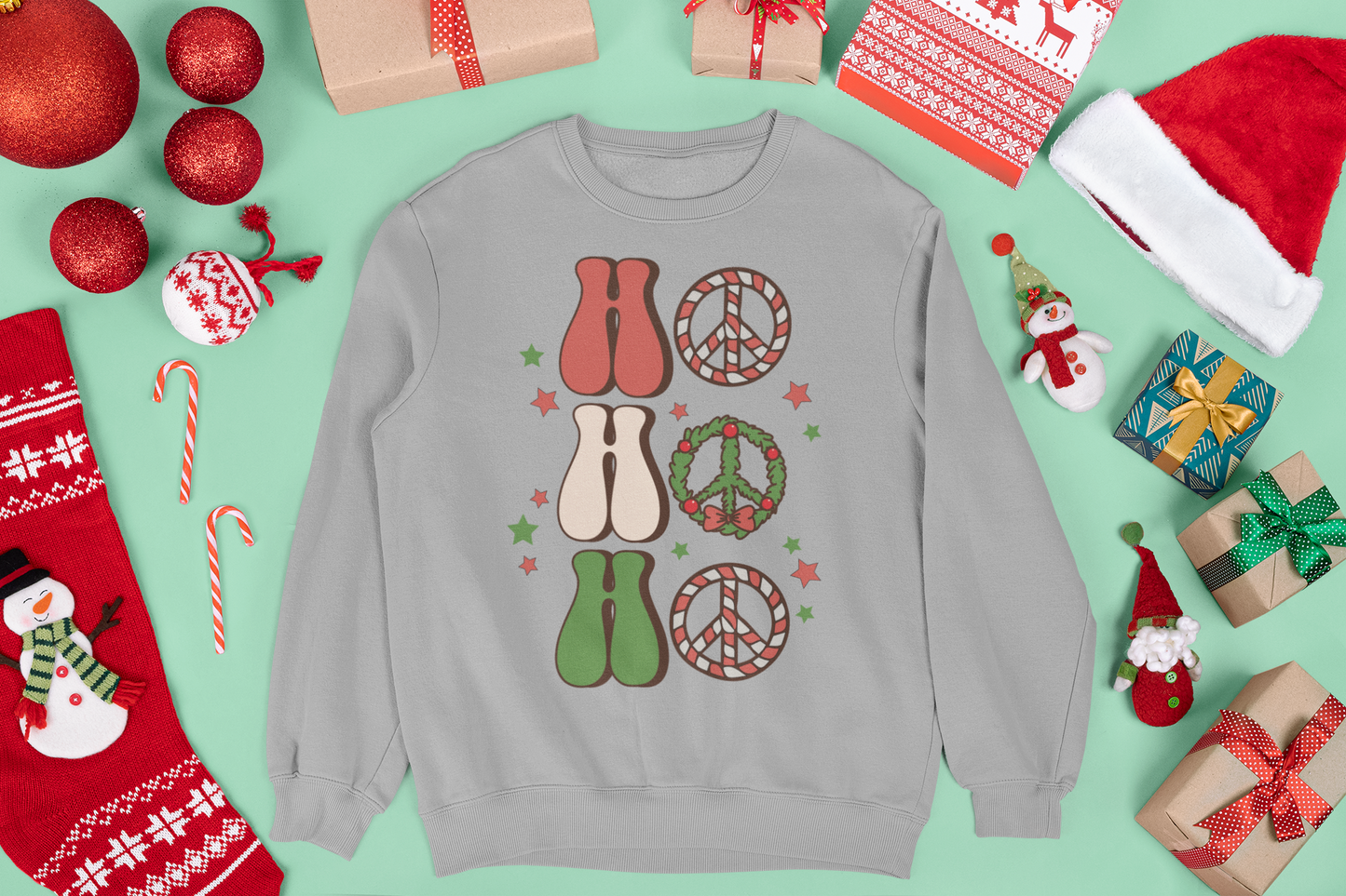 Retro Ho Ho Ho Unisex Crewneck Sweatshirt