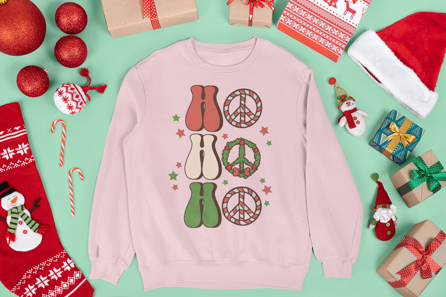Retro Ho Ho Ho Unisex Crewneck Sweatshirt