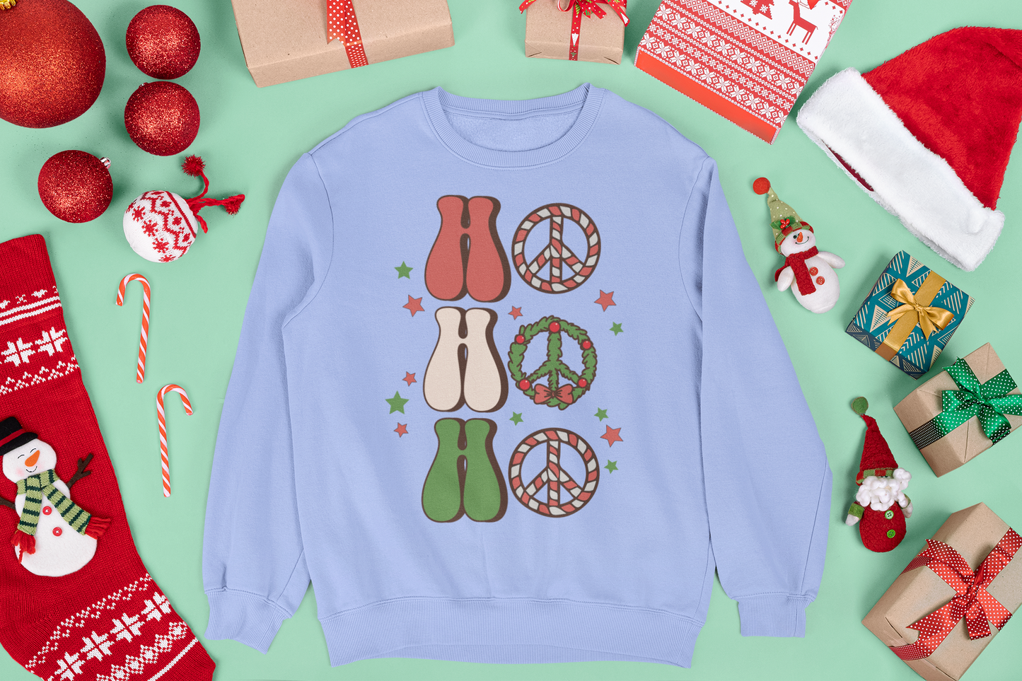 Retro Ho Ho Ho Unisex Crewneck Sweatshirt
