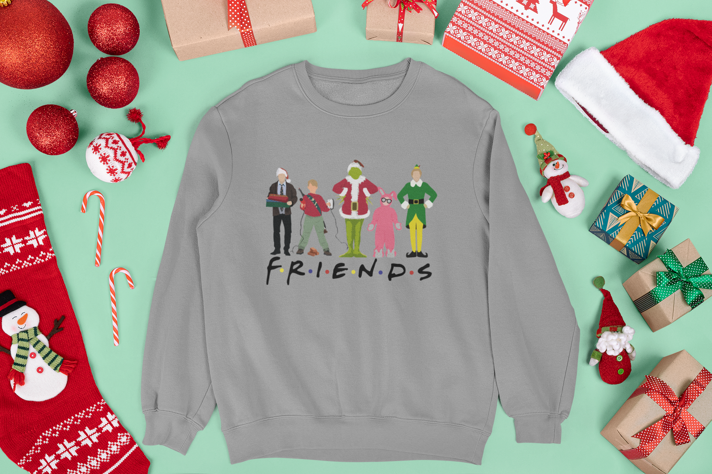 Christmas F-R-I-E-N-D-S Unisex Crewneck Sweatshirt