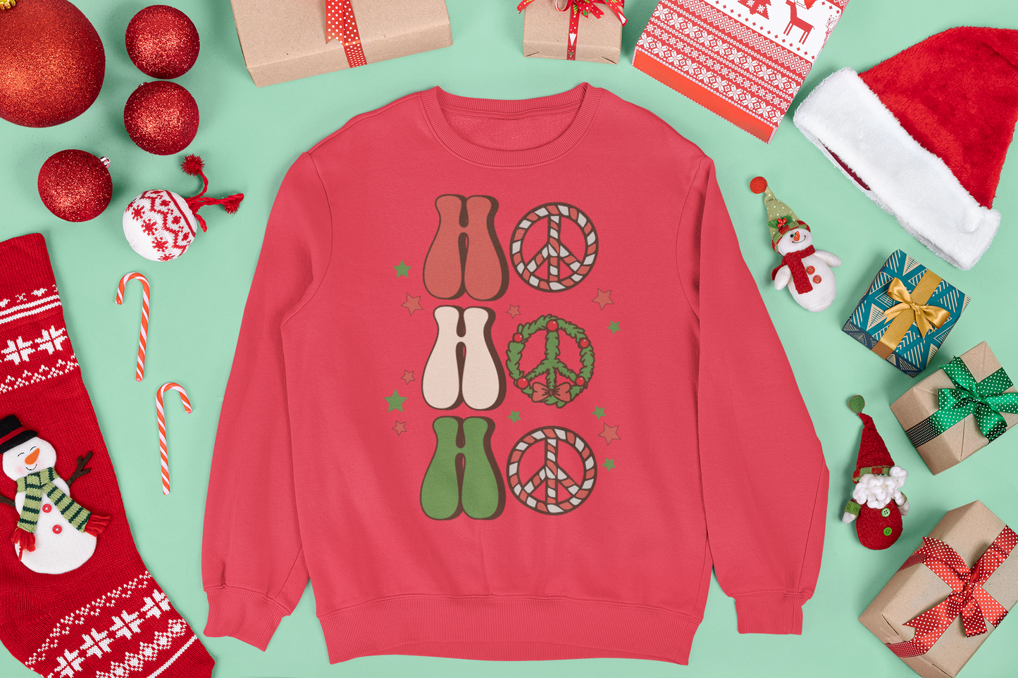 Retro Ho Ho Ho Unisex Crewneck Sweatshirt