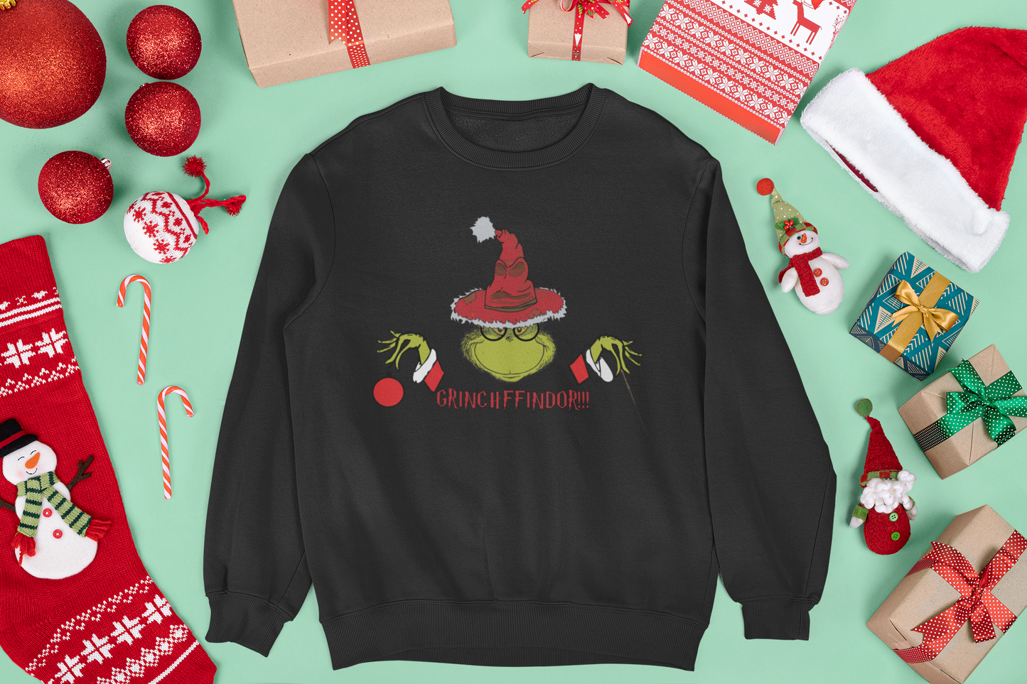 Christmas Grinchffindor!!! Unisex Crewneck Sweatshirt