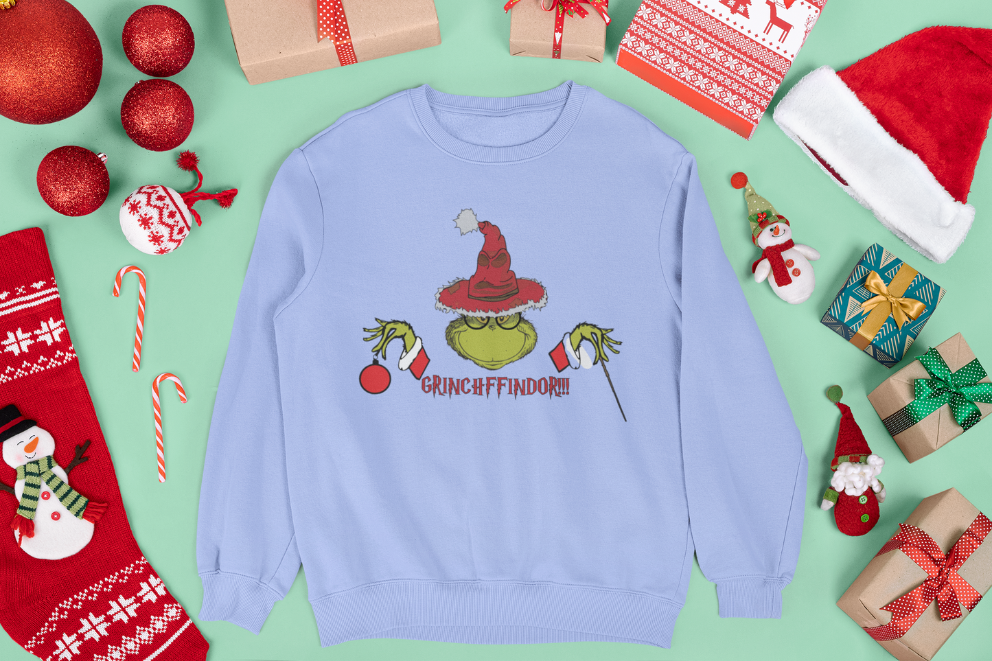 Christmas Grinchffindor!!! Unisex Crewneck Sweatshirt