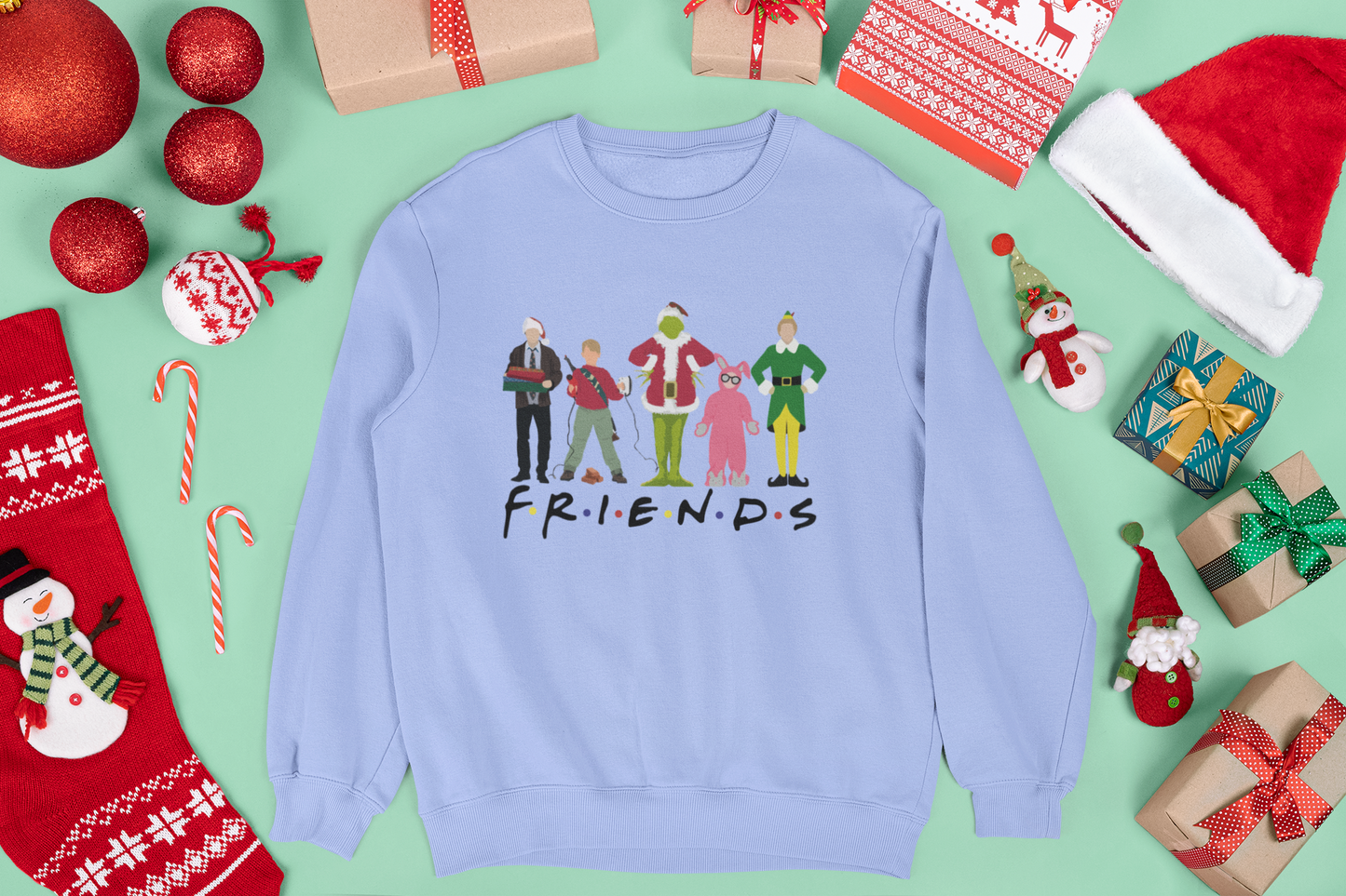 Christmas F-R-I-E-N-D-S Unisex Crewneck Sweatshirt