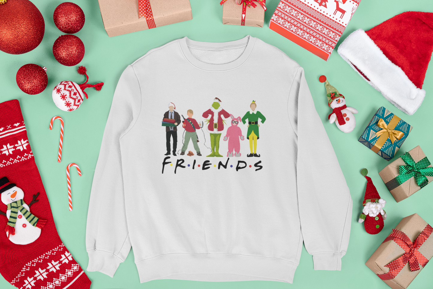Christmas F-R-I-E-N-D-S Unisex Crewneck Sweatshirt
