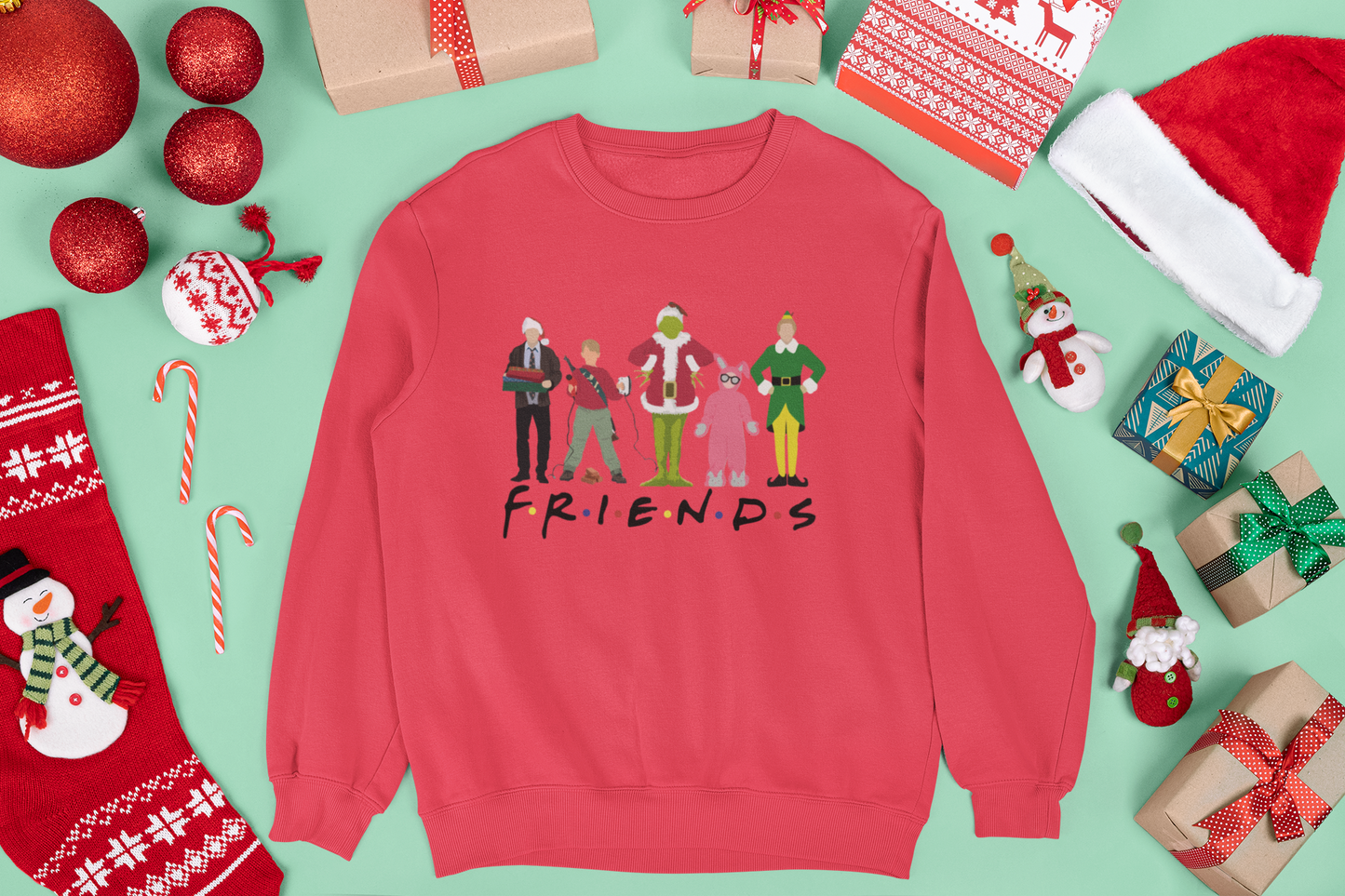 Christmas F-R-I-E-N-D-S Unisex Crewneck Sweatshirt