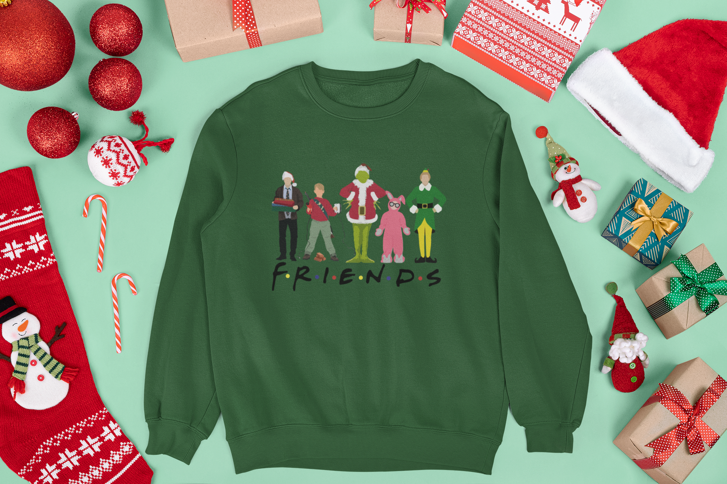 Christmas F-R-I-E-N-D-S Unisex Crewneck Sweatshirt