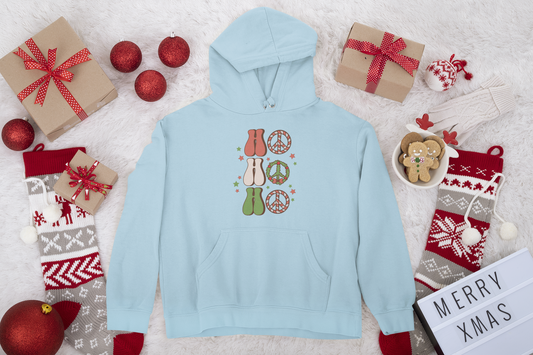 Retro Ho Ho Ho Unisex Fleece Pullover Hooded Sweatshirt