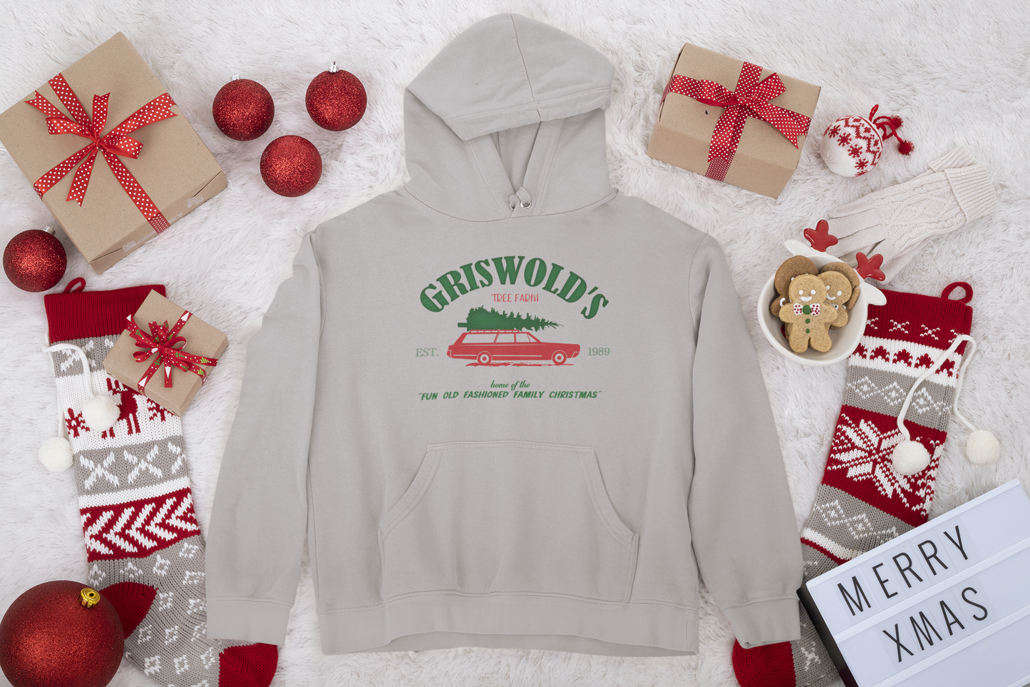 Griswold's Tree Farm Unisex Fleece Pullover Hooded Sweatshirt